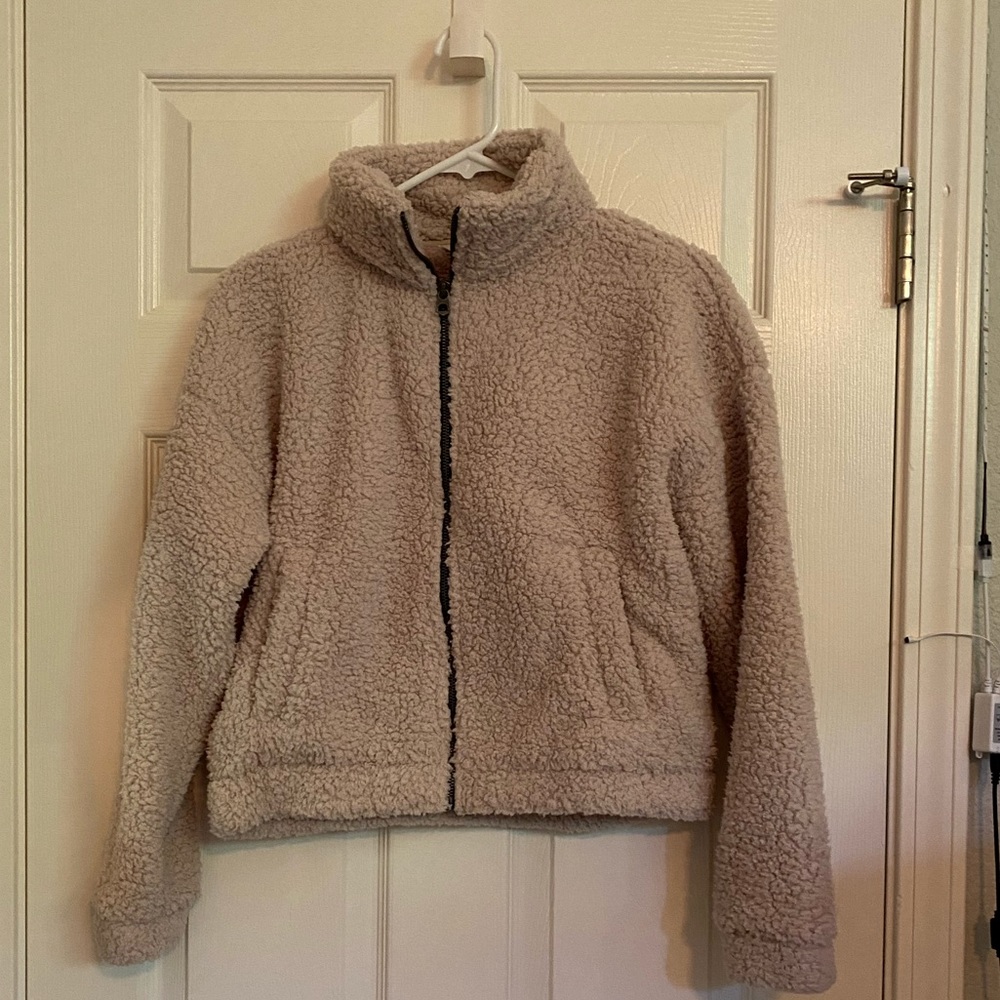 American Eagle Teddy/Sherpa Zip-Up Jacket